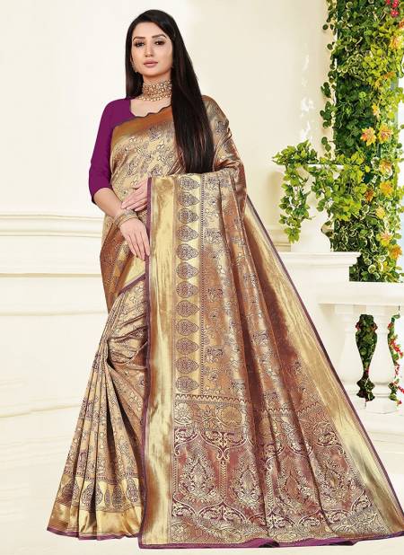 1004 Santraj Fancy Wear Designer Heavy Silk Saree Collection 1004-Purple